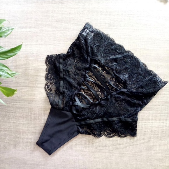 High Waist Lace Up Panties Booty Shorts - Picture 6 of 17